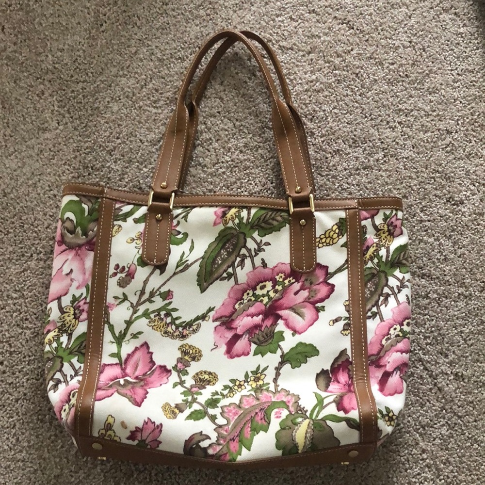 Talbots floral tote bag
